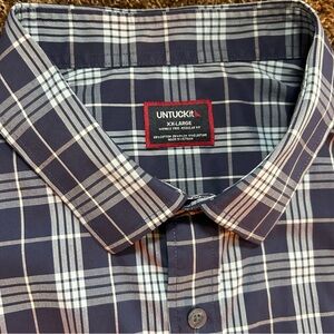 UNTUCKit Summer 2025 "CottonTek" Plaid Button Up Shirt - XXL Regular Fit